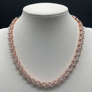 Rose Gold and Rhinestone Necklace